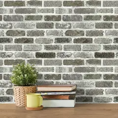 undefined - Papel Tapiz Autoadhesivo De Ladrillo Gris Livebor