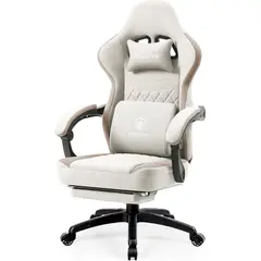 undefined - Silla Gamer Dowinx Ergonómica de Tela con Masaje Lumbar y Cojín de Gel