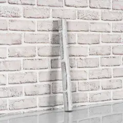 undefined - Papel Tapiz Anmon De Ladrillo Sintético Autoadhesivo Gris Y Blanco