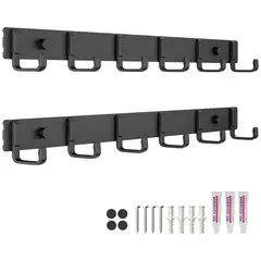 undefined - Perchero de Pared 2 Ganchos Sin Taladro Color Blanco 30cm