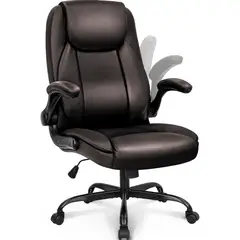 undefined - Silla Ejecutiva NEO CHAIR Marrón con Respaldo Alto y Brazos Abatibles