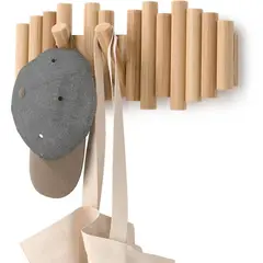 UMBRA - Perchero Picket de Madera con 5 Ganchos Bevelados