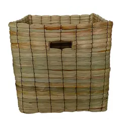 JUST HOME COLLECTION - Canasto Organizador de Junco Tejido 30x30x30 cm Natural