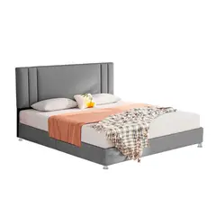 EKONOMODO COLOMBIA - Combo Base Cama con Espaldar Sencillo Lupe 100x190x130 Gris Plata