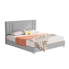EKONOMODO COLOMBIA - Combo Base Cama con Espaldar Doble Lupe 140x190x130 Gris Perla