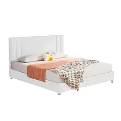 EKONOMODO COLOMBIA - Combo Base Cama con Espaldar Doble Lupe 140x190x130 Blanco