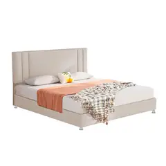 EKONOMODO COLOMBIA - Combo Base Cama con Espaldar Doble Lupe 140x190x130 Beige