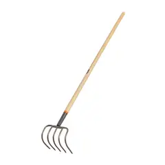 TRUPER - Cultivador O Bieldo De 5 Dientes Jardinero Mango Madera 60''