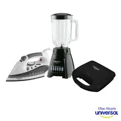 UNIVERSAL - Combo Licuadora + Sanduchera + Plancha