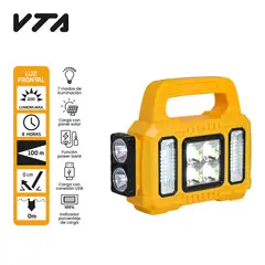 VTA PLUS - Linterna Recargable Hibrida Carga Solar Y USB 100M