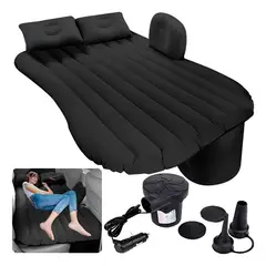52 BITS - Colchón Inflable Para Autos 2 Almohadas Compresor
