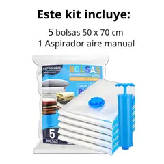 52 BITS - Set X5 Bolsas Ahorradoras de Espacio + Bomba