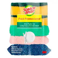 SCOTCH BRITE - Esponja Pack 2 Coc + 2 Cur + 1 Mu Scoth Brite