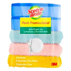 SCOTCH BRITE - Esponja Pack 3 Cur + 2 Cr