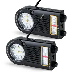 ENERGY PLUS - Set X 2 Radio AM FM SW Largo Alcance con Reloj Bluetooth USB Negro
