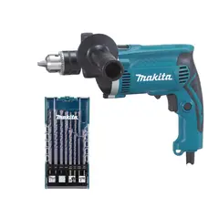 MAKITA - Taladro Percutor ½ Pulgada 860w Ipm 0-48.000 + Juego De 12 Brocas Para Muro Surtido