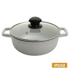 IMUSA - Caldero 26Cm Aluminio Tapa Vidrio Origen