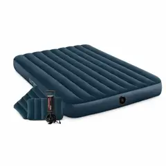 52 BITS - Colchón Inflable Dos Almohadas Y Bomba De Inflar 25 Cm De Altura
