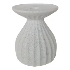 MARRES - Candelabro Acanalado Cerámica 10.5x13cm Blanco Alma