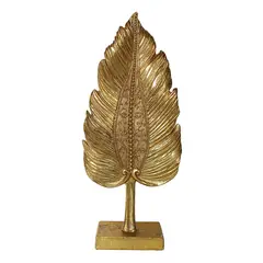 MARRES - Escultura Hoja Grande Poliresina 17x37.5 Cm Oro Benares