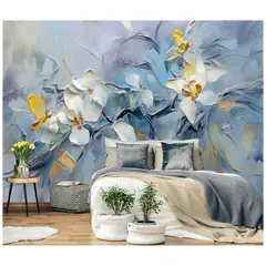 undefined - Papel Tapiz Mural Floral en Relieve de Acuarela