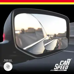 CAR SPEED - Espejo Auto Adhesivo Semi Rectángulo Plata