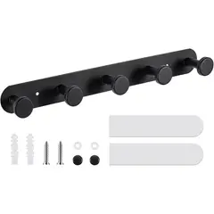 undefined - Ganchos de Pared Dntorx Negros con 5 Ganchos Adhesivos y Tornillos
