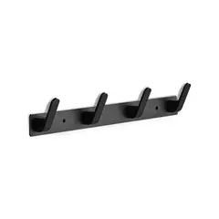 undefined - Perchero de pared Gxfctys negro de aluminio con 4 ganchos, moderno y resistente