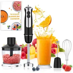 undefined - Batidora de Mano 5 en 1 800W Turbo Vaso y Picador Durable y Potente
