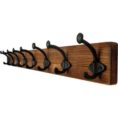 undefined - Perchero de pared WEBI rústico con 8 ganchos de hierro fundido marrón para abrigos