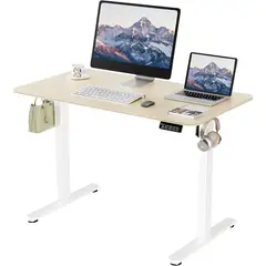 undefined - Escritorio Eléctrico ERGOMAKER Nogal con Altura Ajustable y Montaje Rápido