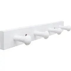 undefined - Perchero De Pared Tmflove De Bambú Blanco Con 4 Ganchos Ovalados Para Ropa Y Sombreros