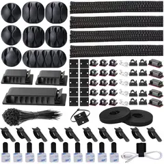 undefined - Kit de Organizador de Cables Norocme 192 Piezas Organizadores y Clips