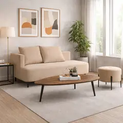 DKO DESIGN SAS - Sala dubai sofa + puff + mesa centro beige