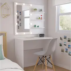 DKO DESIGN SAS - Tocador tomy con luces led + silla blanco