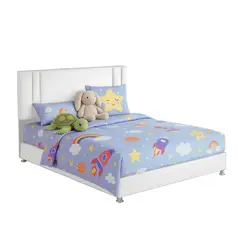 EKONOMODO COLOMBIA - Base Cama con Espaldar + Colchon Sencillo Infantil Lupe 100x190x130 Blanco