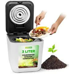 NUTRICHEF - Compostador Eléctrico para Cocina con Botón Único y Filtro Antiodor