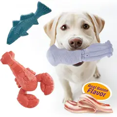 undefined - Juguetes Masticables Resistentes Para Perros Con Sabor A Tocino Paquete De Tres