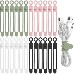 undefined - Bridas de Silicona Nearockle Reutilizables y Ajustables para Organización de Cables