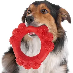 undefined - Juguete De Anillo Resistente Para Perros Masticadores Agresivos Con Sabor A Carne