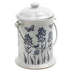 NORPRO - Contenedor de Compostaje de Cerámica Decorativa con Filtro Antiodor para Cocina