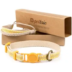 undefined - Collar Pettsie Para Gato y Pulsera de Amistad a Juego Ajustable Algodón