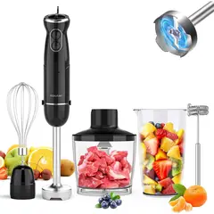 undefined - Batidora de Mano 1000W 5 en 1 BPA Free 12 Velocidades Compacta y Potente