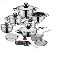 HOFFMANN - Bateria Ollas Hoffman Germany 21 Piezas Acero Inoxidable