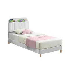 EKONOMODO COLOMBIA - Base Cama con Espaldar Semidoble Infantil Fenix 120x190x115 Blanco