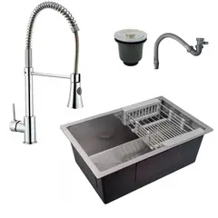 GRIFOS CENTER - Combo Lavaplatos 60*45Cm+Griferia Profesional+Accesorios