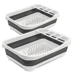 CHEF MASTER - Set X 2 Escurridor Platos Plegable Drenaje Y Compartimentos
