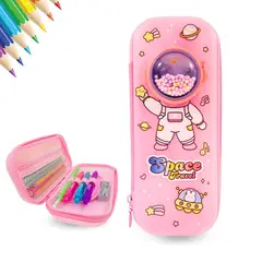 GENERICO - Cartuchera Escolar Infantil Astronauta Niños Space Travel Rosa