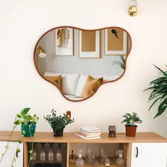 SANDALO - Espejo Irregular Santorini 110X80 Cm Marco Mdf Oro Rosa