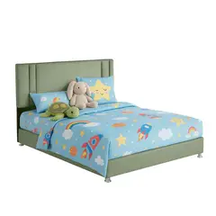 EKONOMODO COLOMBIA - Base Cama con Espaldar Sencillo Infantil Lupe 100x190x130 Verde